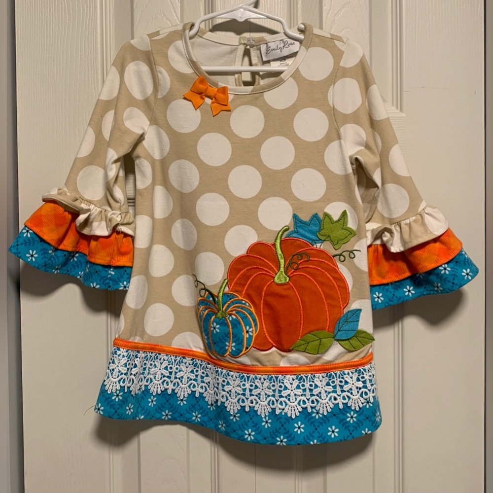 Emily Rose Girls Fall Pumpkin Shirt